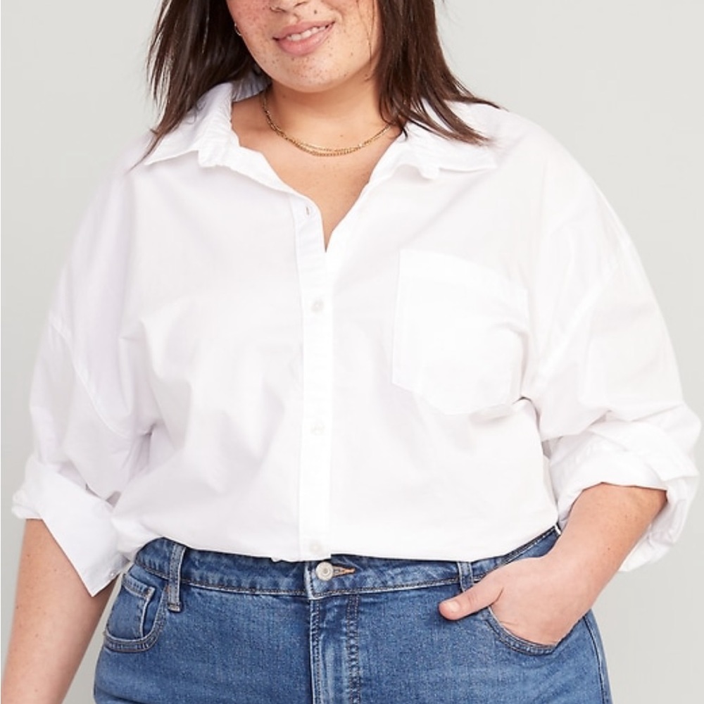 Oversized boyfriend long sleeve shirt for women